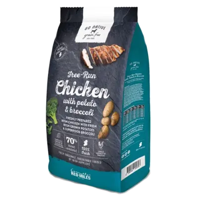 connolly's red mills go native chicken dog food with chicken, potato and broccoli